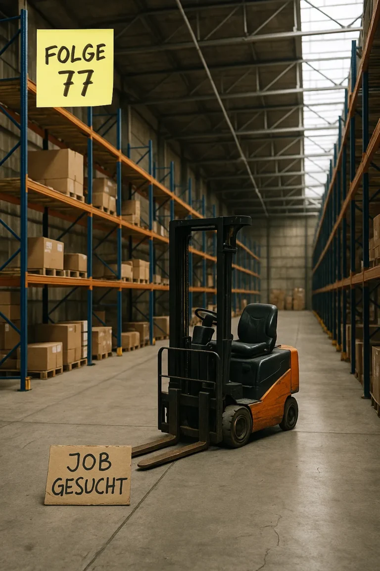 Gabelstapler in leerem Lagerhaus.